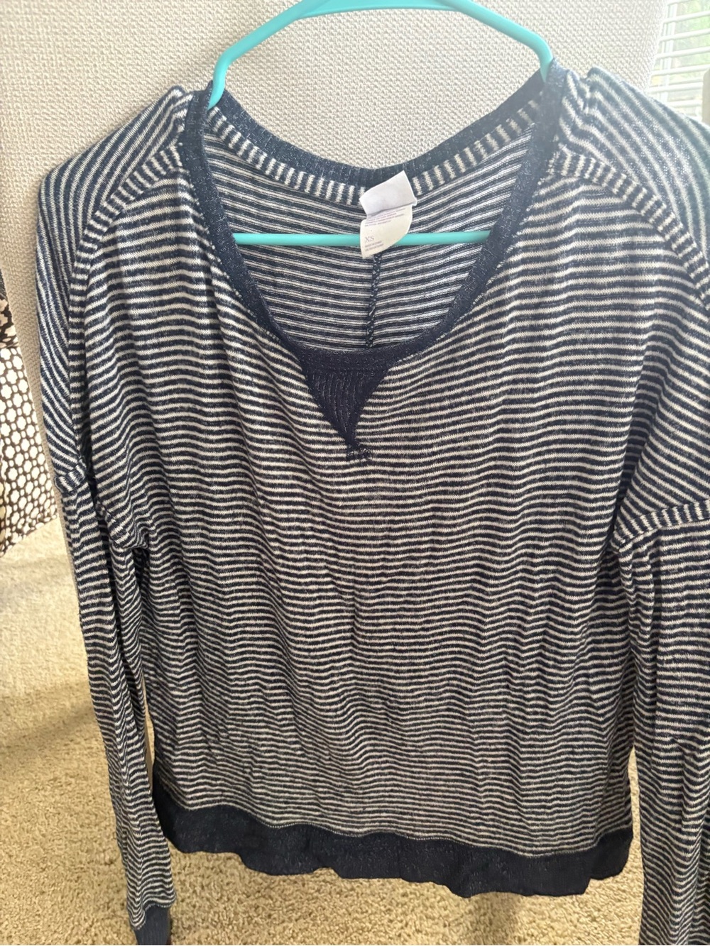 stars above Black & White Striped Crewneck Sweater
